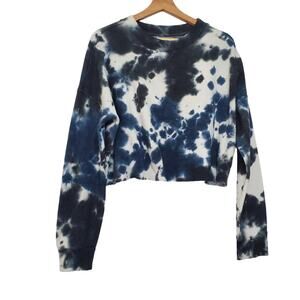 Colsie | Soft and Cozy Tie Dye Crop Raw Hem Sweatshirt